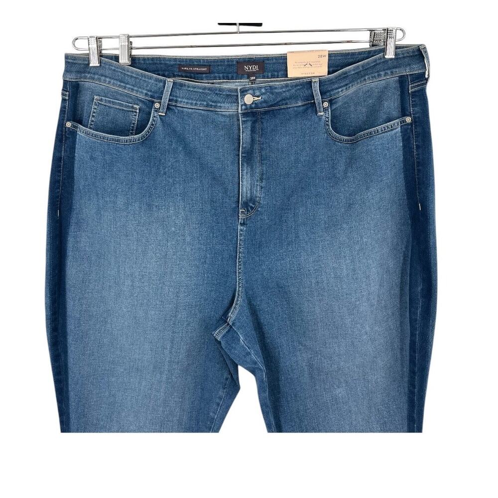 NYDJ Jeans Marilyn Straight ankle denim blue plus size 28W NEW - Picture 3 of 10
